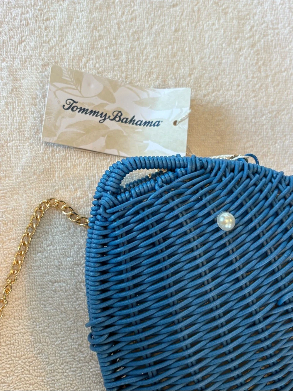 SOLD Tommy Bahama Blue Whale Wicker Purse Crossbody Bag NWT - Picture 7 of 8